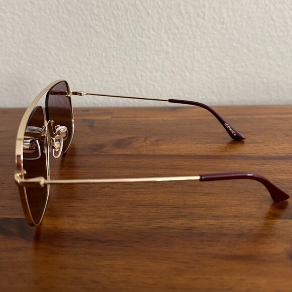 DIFF - Iconica Polarized Cynthia Sunglasses in Gold with Wine Gradient Lenses - Picture 7 of 12